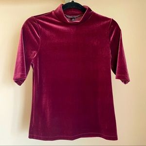 Banana Republic NEW WITH TAGS | Ruby Red Velvet Short Sleeve